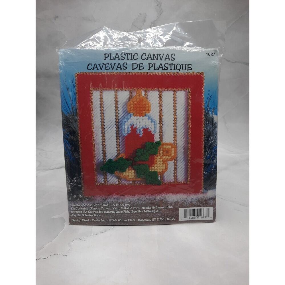Design Works Plastic Canvas Needlepoint Kit Candle 1627 6.5x6.5